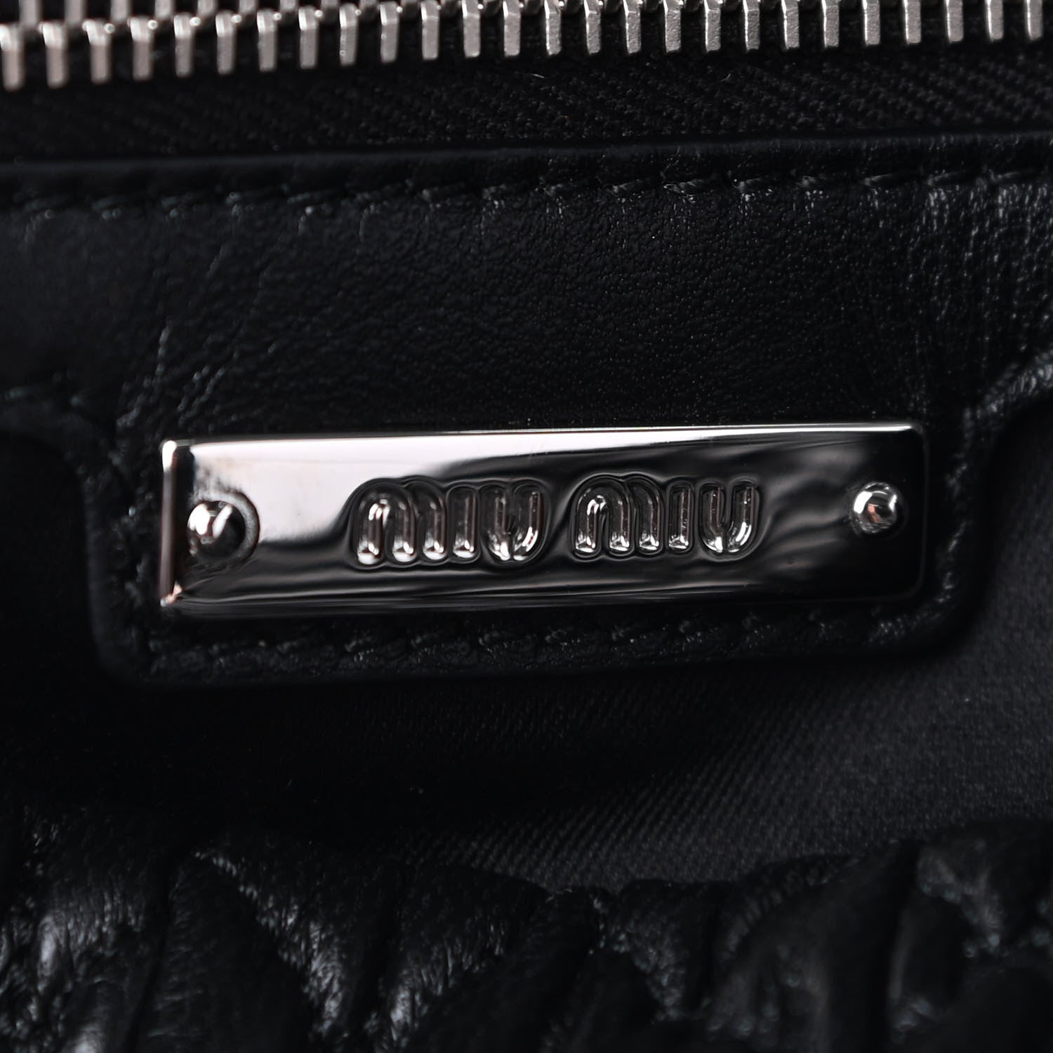 Miu Miu Nappa Matelasse Crystal Flap Clutch Black 6 of 8