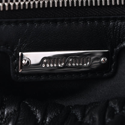 Miu Miu Nappa Matelasse Crystal Flap Clutch Black 6 of 8