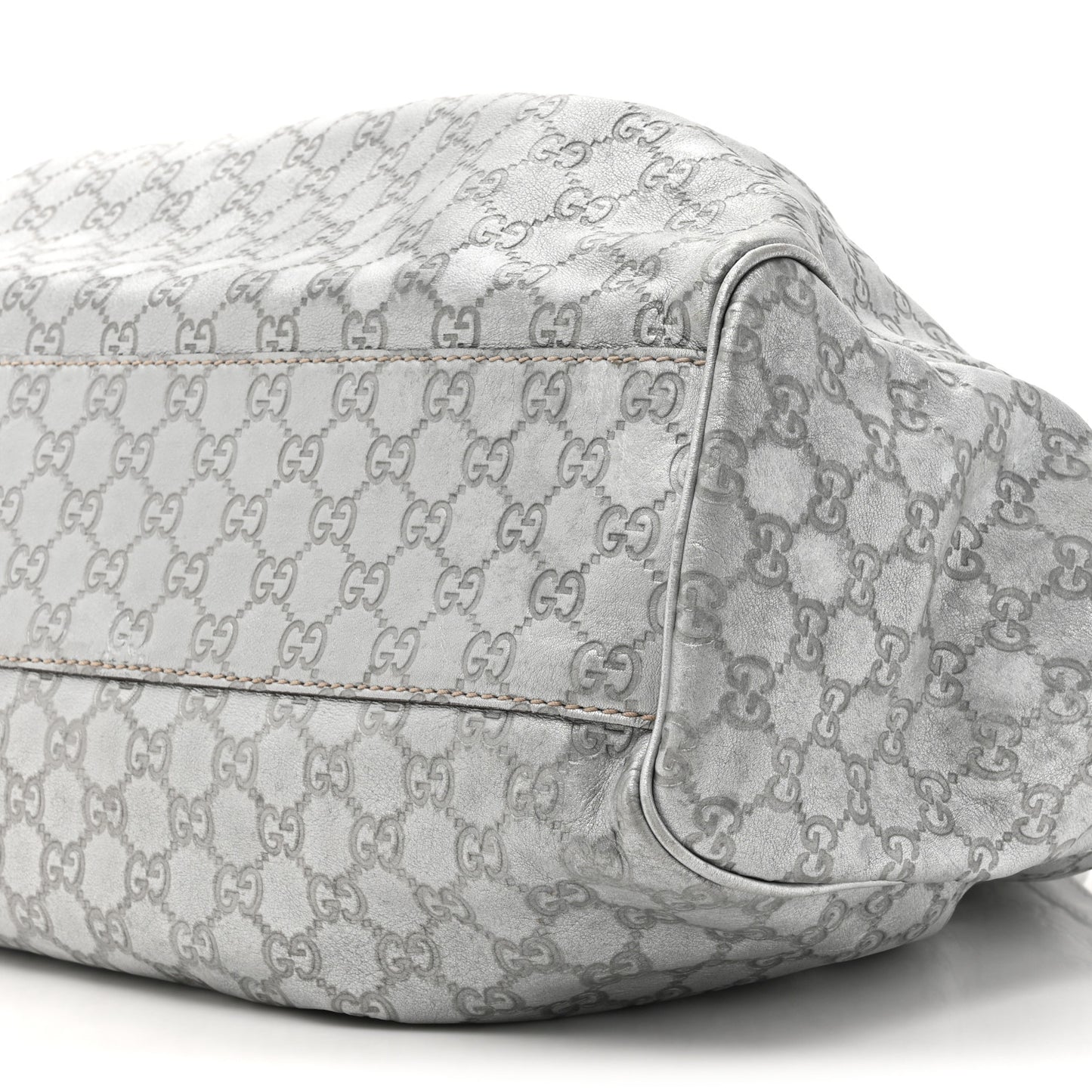 Guccissima Large Sukey Tote Silver