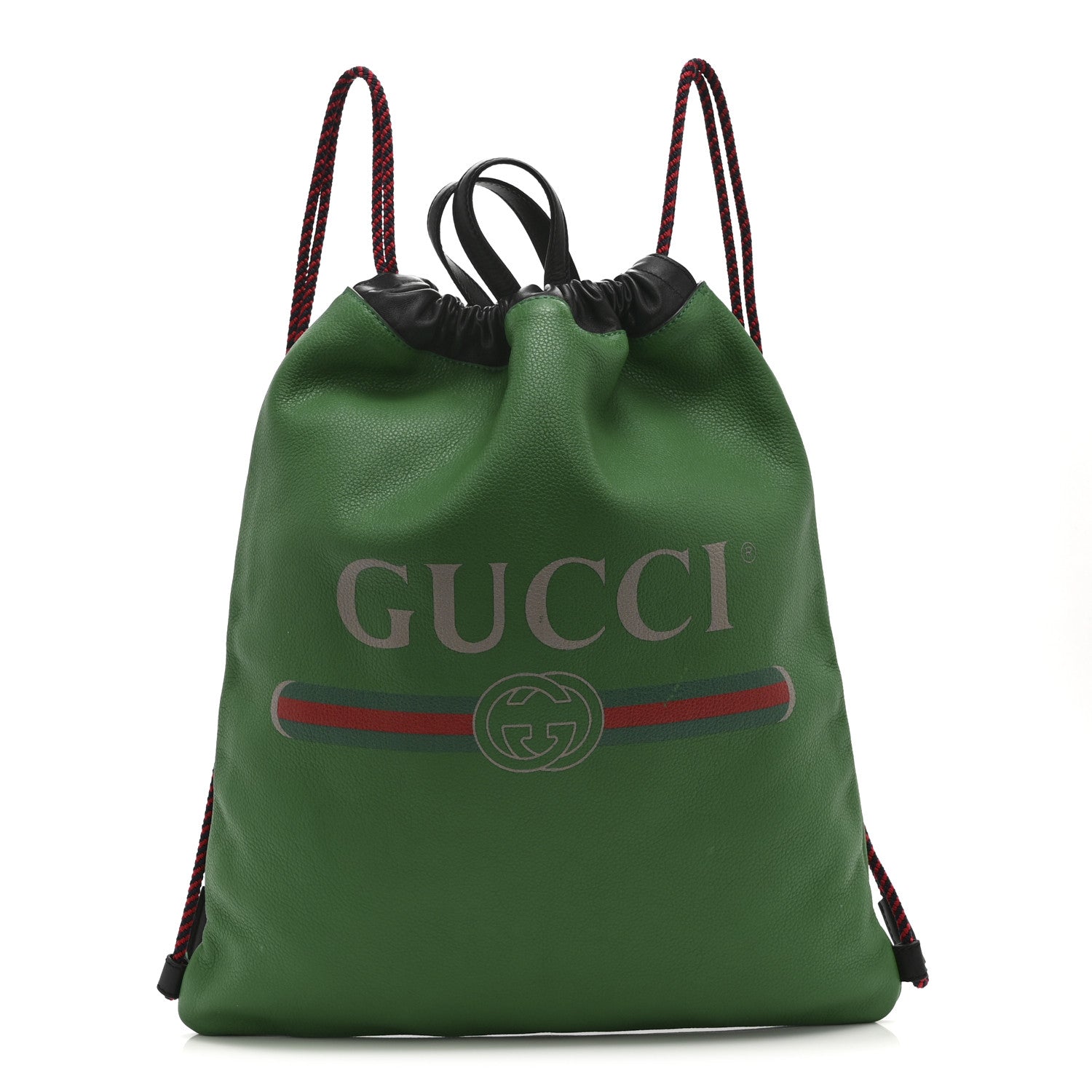 Gucci Calfskin Logo Drawstring Backpack Green 1840167 – FASHIONPHILE