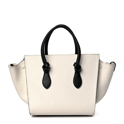 Celine Elephant Calfskin Small Bi-Color Tie Knot Tote White Black 1 of 9