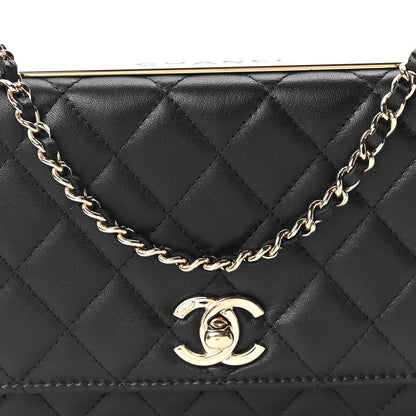 Chanel Lambskin Quilted Trendy CC Wallet On Chain WOC Black 9 of 14