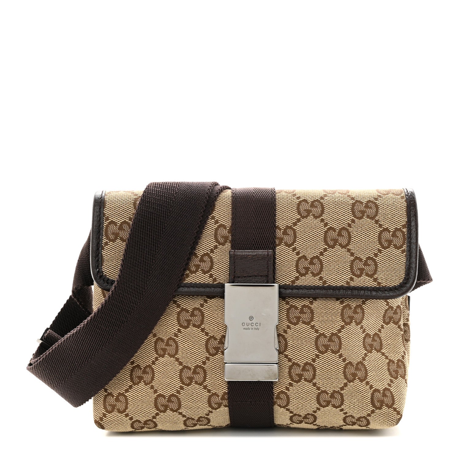 Gucci Monogram Waist Pouch Bag Dark Brown 1 of 11