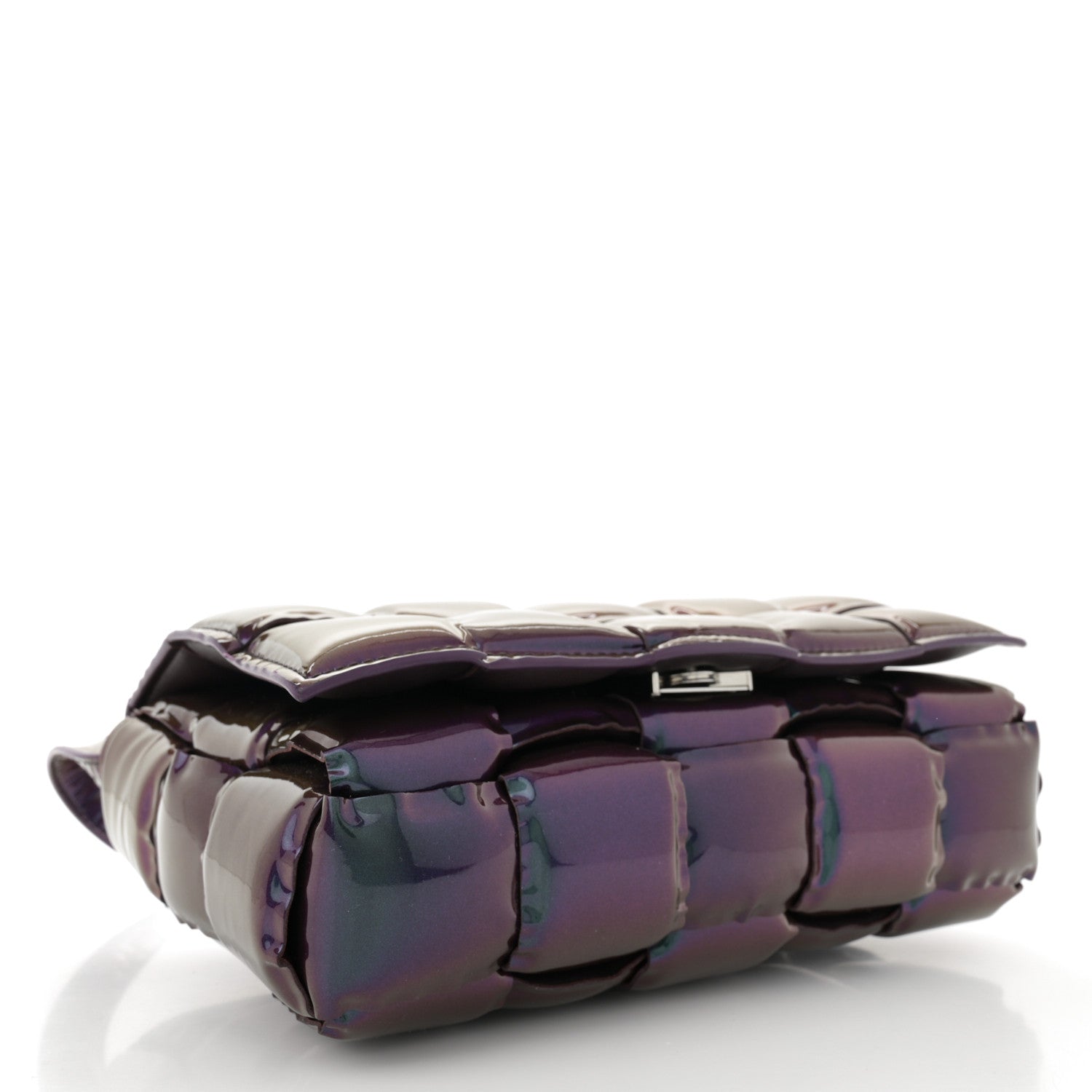 Bottega Veneta Glossy Nail Polish Nappa Maxi Intreccio Padded Cassette Crossbody Bag Holographic 4 of 14