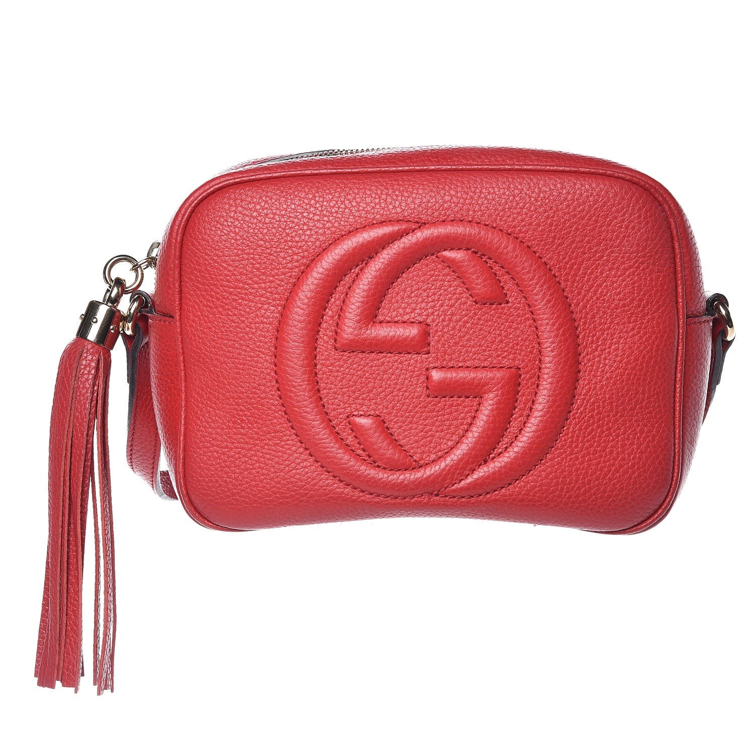 Gucci Pebbled Calfskin Small Soho Disco Bag Tabasco Red 1 of 8