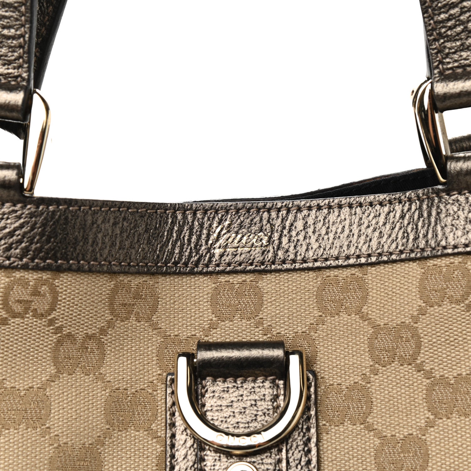 Gucci Monogram Large Abbey Tote Gunmetal 9 of 10