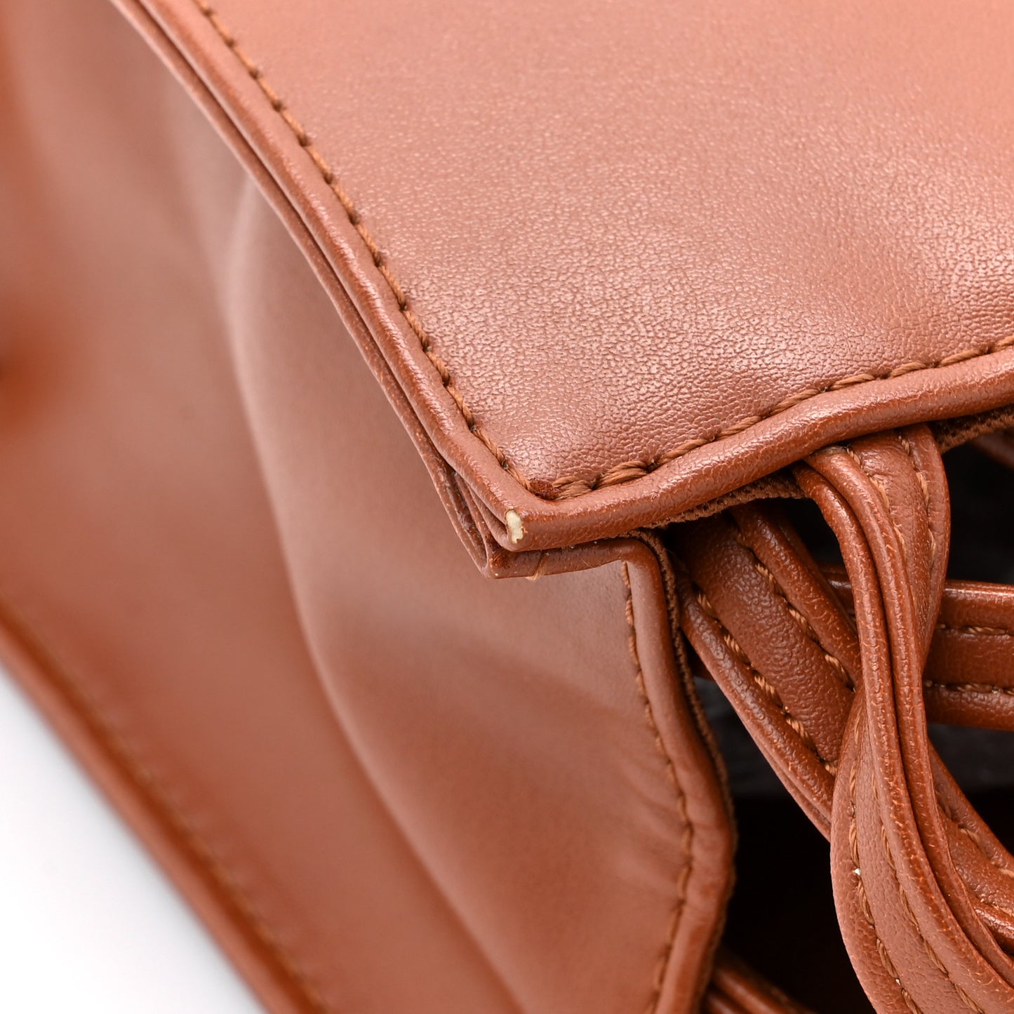 Vegan Leather Small Shopping Bag Tan