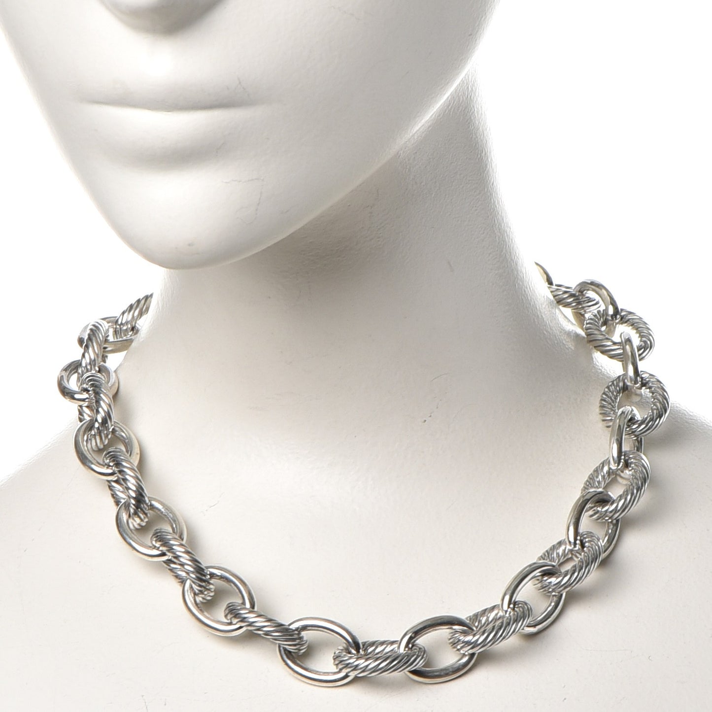 Sterling Silver 16mm Large Oval Link Necklace