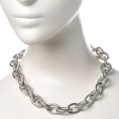 David Yurman Sterling Silver 16mm Large Oval Link Necklace 2 of 6