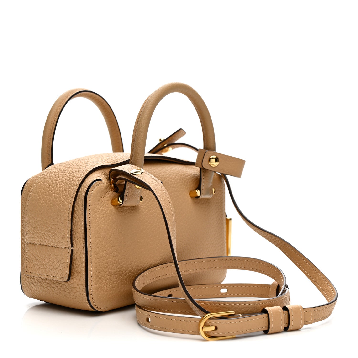 Delvaux Taurillon Soft Nano Cool Box Satchel Latte 1784419