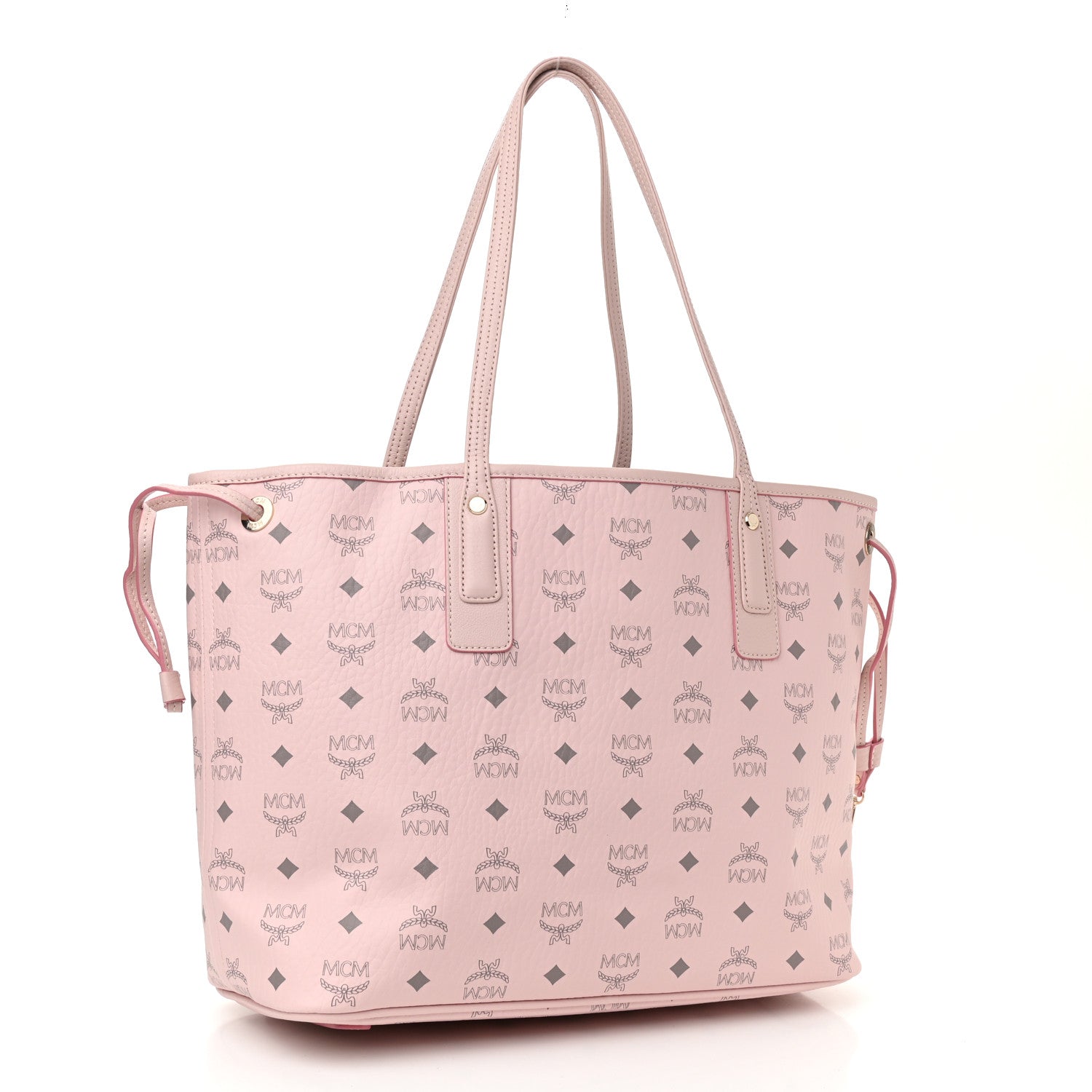 MCM Visetos Medium Liz Reversible Shopper Tote Powder Pink 4 of 16
