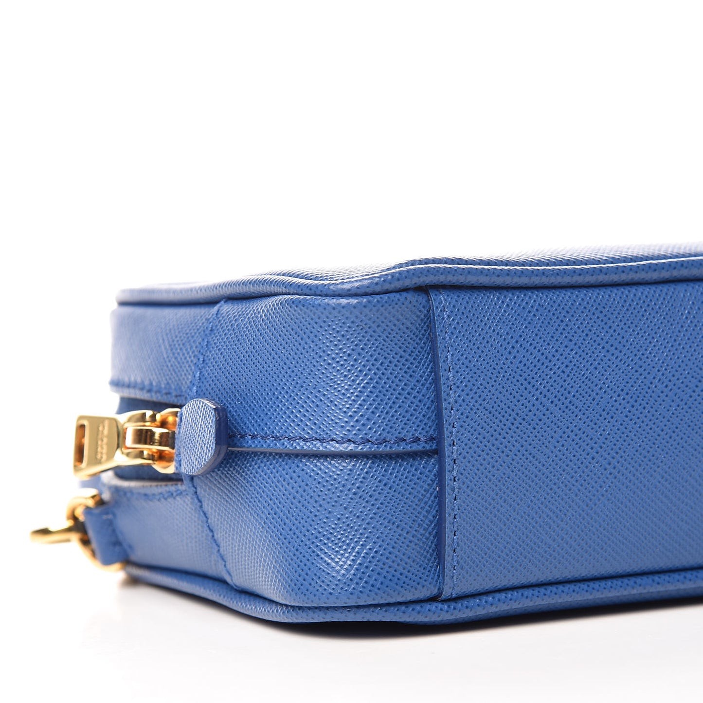 Saffiano Mini Camera Crossbody Bag Azzurro
