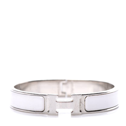 Hermes Enamel Narrow Clic Clac H Bracelet GM White 1 of 4