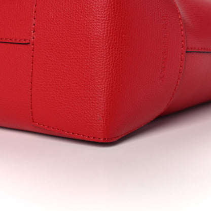 Burberry Grainy Calfskin Haymarket Check Small Reversible Tote Red 16 of 18