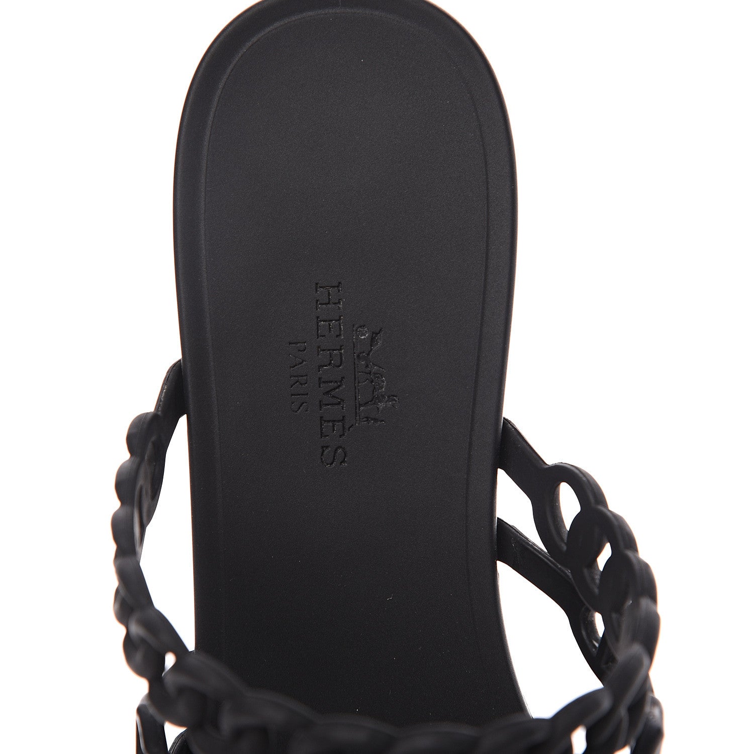 Hermes Rubber Chaine d'Ancre Nude Sandals 37 Black 6 of 8
