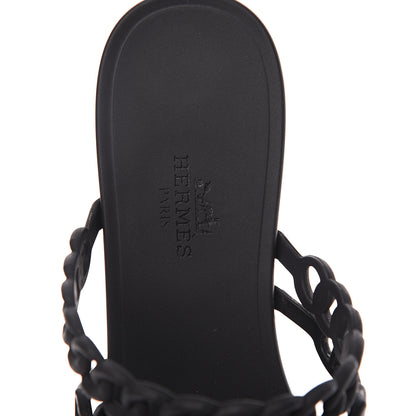 Hermes Rubber Chaine d'Ancre Nude Sandals 37 Black 6 of 8
