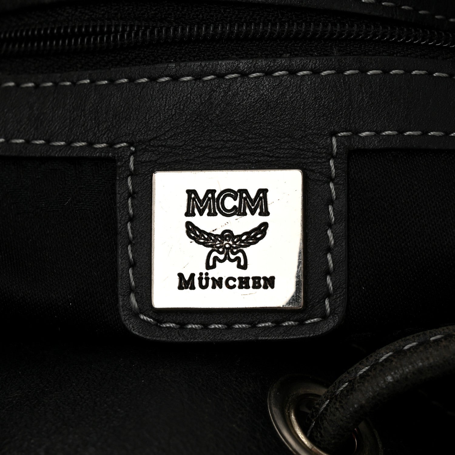 MCM Visetos Drawstring Bucket Bag Black 6 of 11