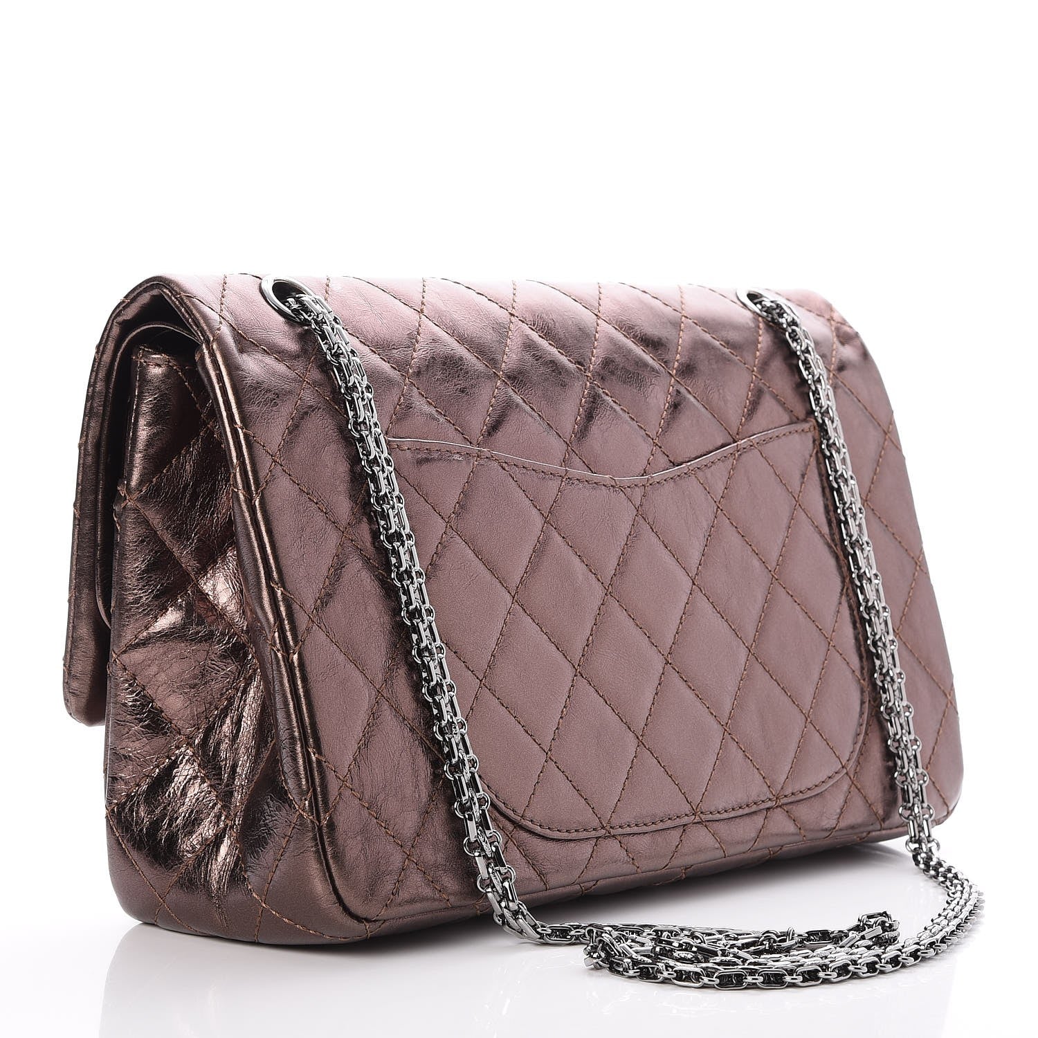 Chanel Metallic Aged Calfskin Quilted 2.55 Reissue 227 Flap Bronze 4 of 9