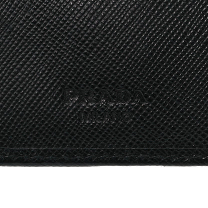 Prada Saffiano Metal Compact Wallet Black 7 of 9