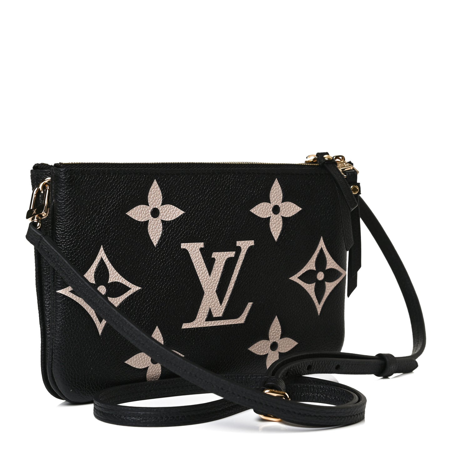Empreinte Monogram Giant Double Zip Pochette Black Cream