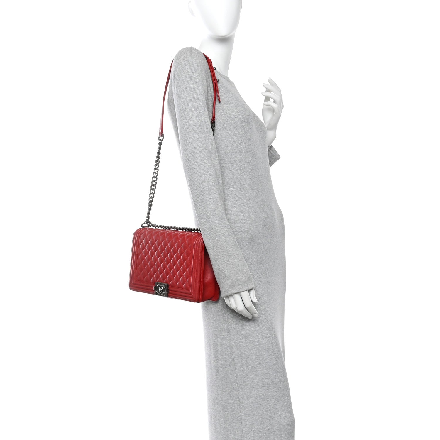 Chanel Calfskin Quilted New Medium Boy Flap Red 2 of 11