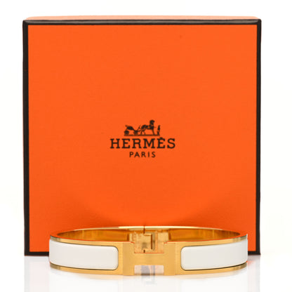 Hermes Matte Enamel Narrow Clic Clac HH Bracelet GM White 5 of 5