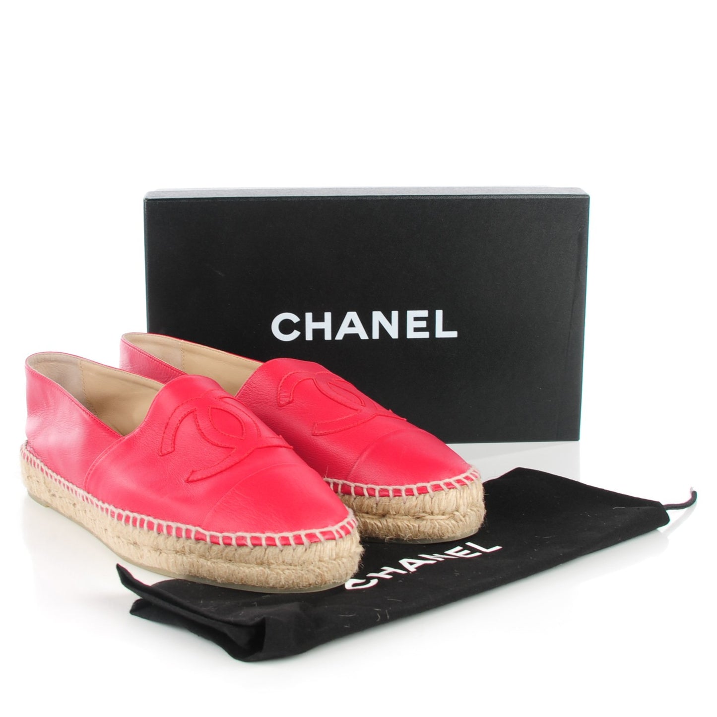 Lambskin CC Espadrilles 41 Red