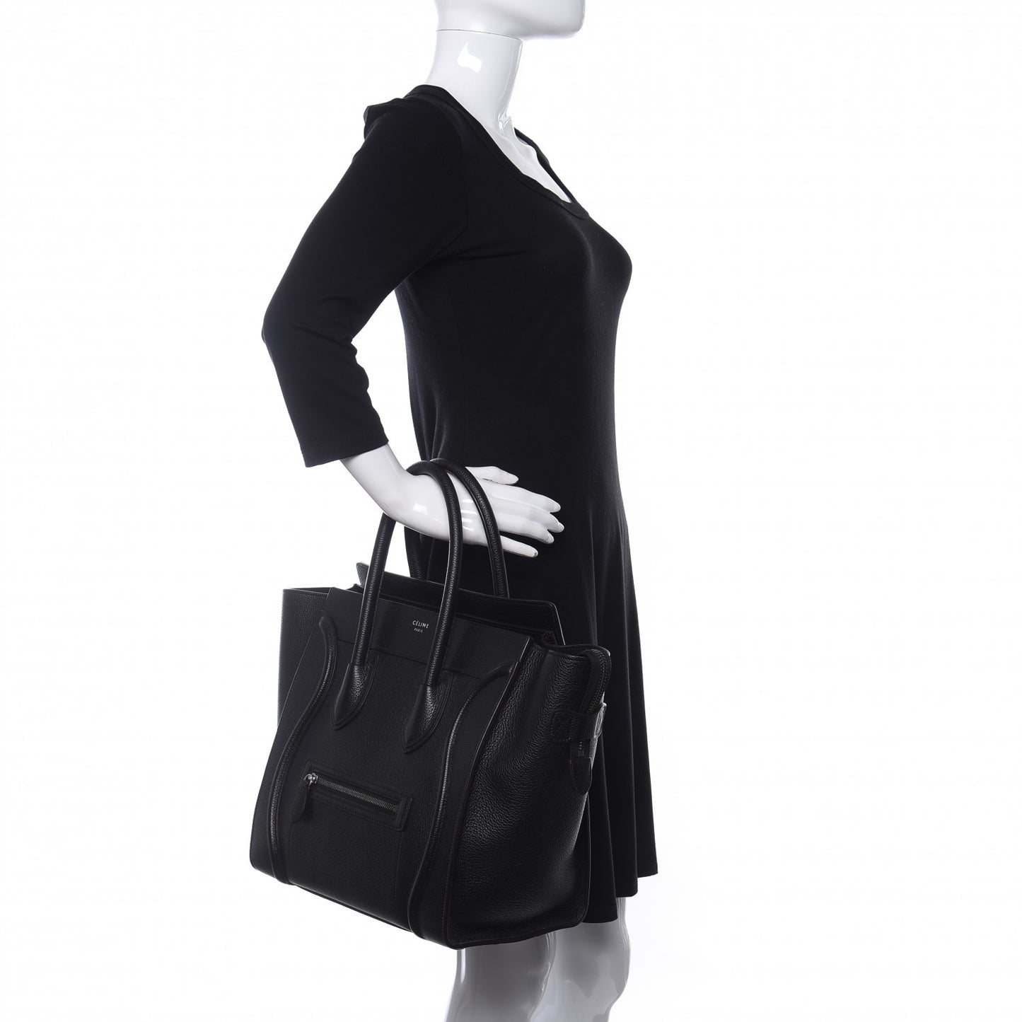 Drummed Calfskin Mini Luggage Black