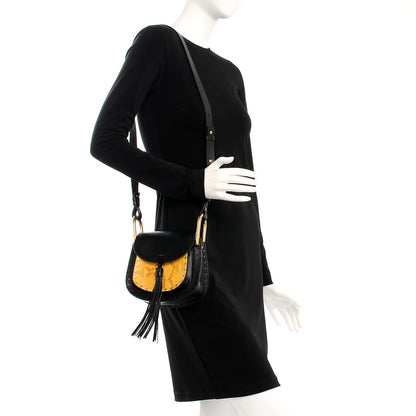 Chloe Calfskin Python Studded Mini Hudson Shoulder Bag Black 2 of 13