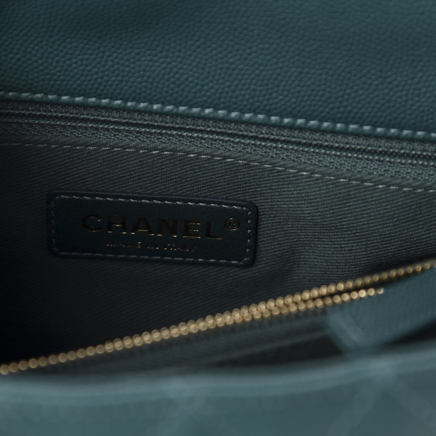 Caviar Quilted Small Coco Handle Flap Dark Turquoise