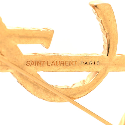 Saint Laurent Brass Cassandre Opyum YSL Twisted Brooch Gold 4 of 4