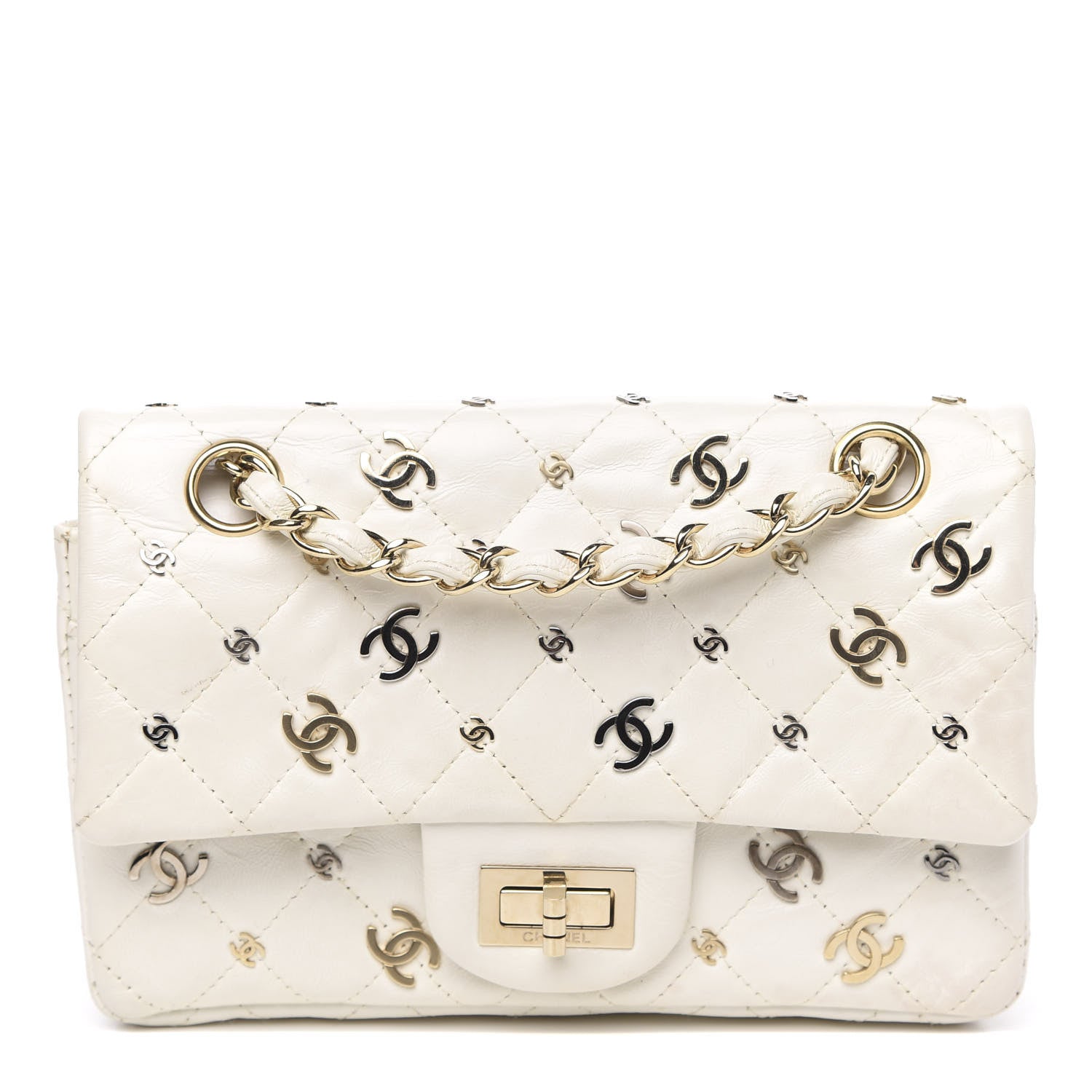 Chanel Calfskin CC Punk 2.55 Reissue 224 Flap White 1 of 14