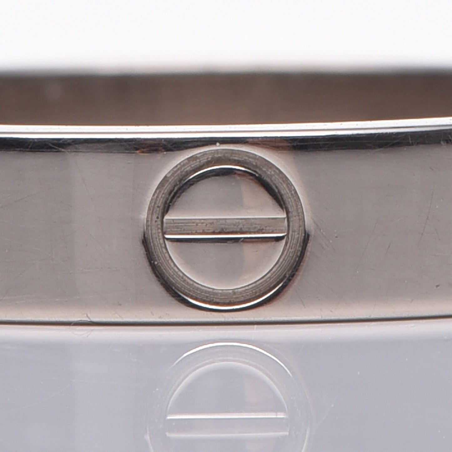 18K White Gold 3.5mm LOVE Wedding Band Ring 53 6.25
