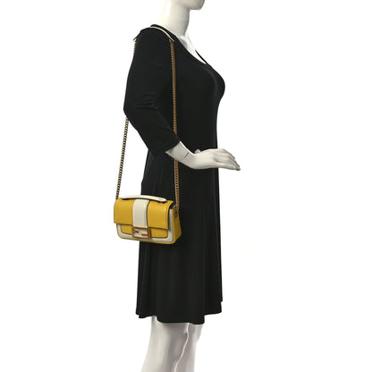 Fendi Nappa Apolo Bi-Color Mini Chain Baguette Limone White Ice 2 of 10