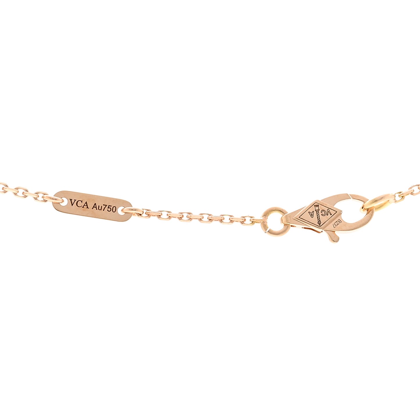 18K Rose Gold Carnelian Sweet Alhambra Pendant Necklace