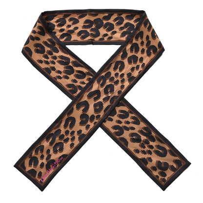 Louis Vuitton Silk Leopard Bandeau Scarf Marron 1 of 2