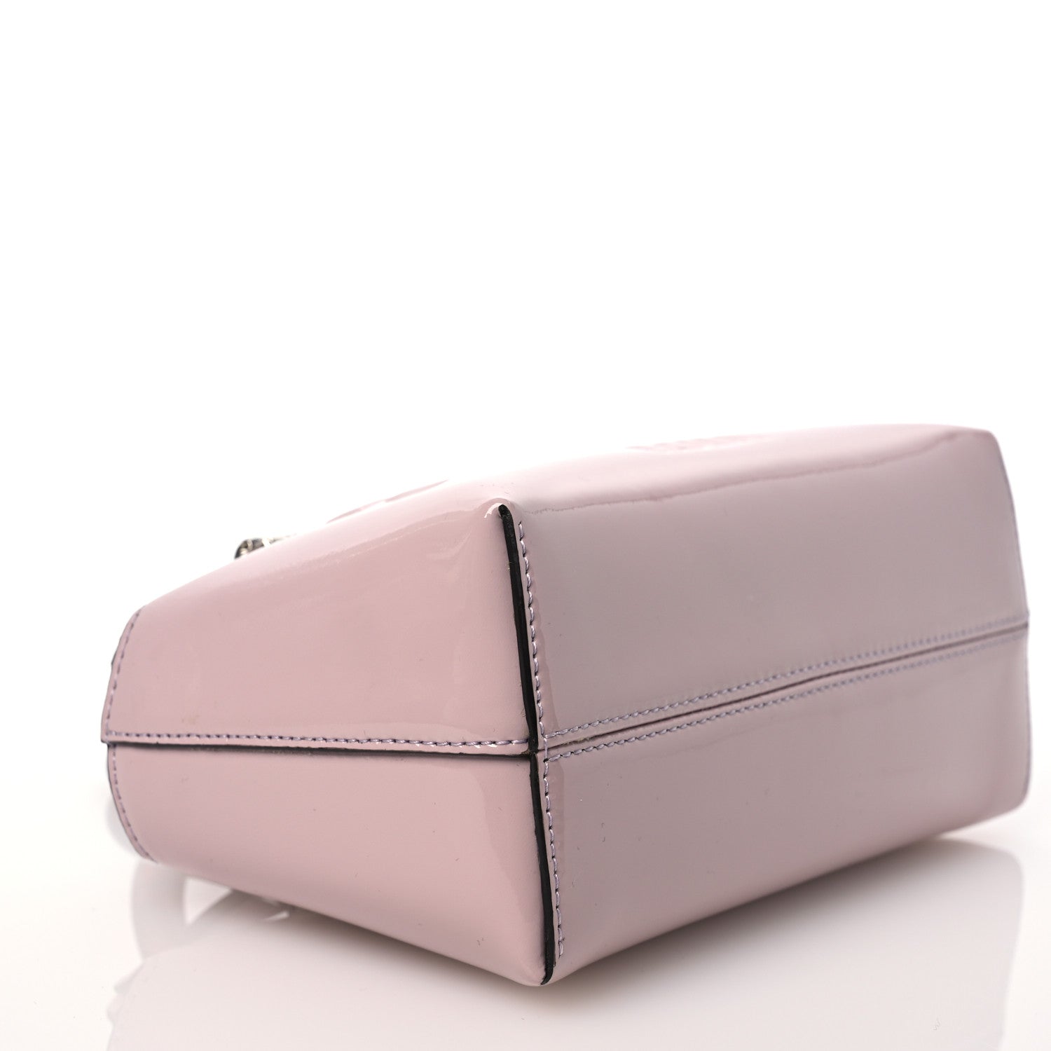Fendi Vitello King Plexiglass Logo Embossed Mini By The Way Top Handle Boston Bag Soft Berry 10 of 10
