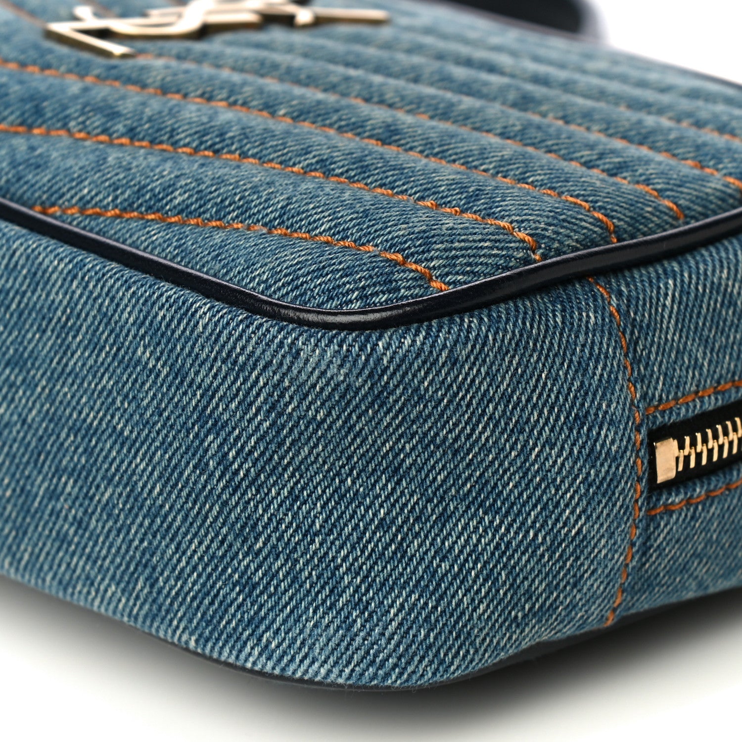 Saint Laurent Denim Matelasse Monogram Mini Lou Camera Bag California Blue 10 of 10