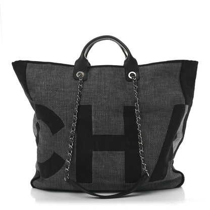 Chanel Canvas Large Maxi Shopping Tote Dark Blue 1 of 10