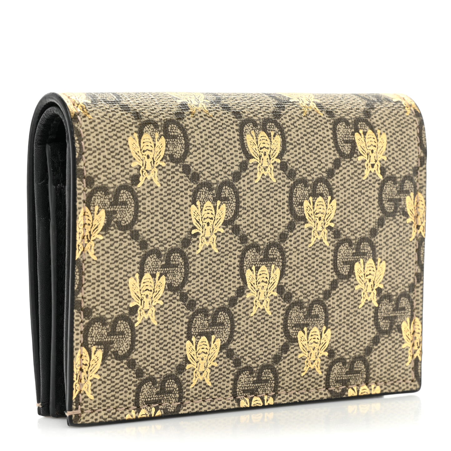 GG Supreme Monogram Bee Print Card Case