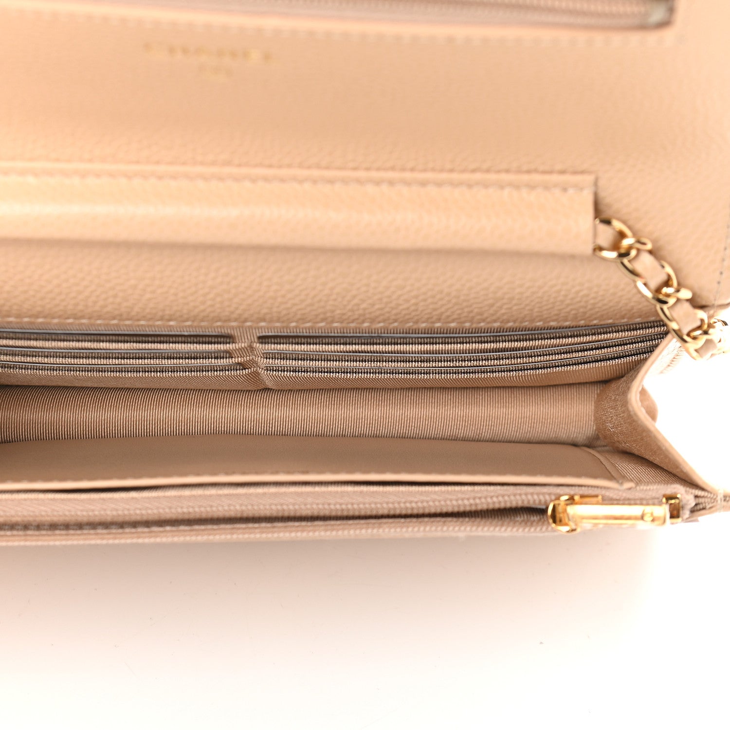 Chanel Caviar Quilted Wallet On Chain WOC Beige 5 of 10