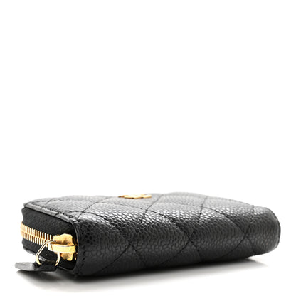 Chanel Caviar Quilted Zip Coin Purse Black 4 of 12