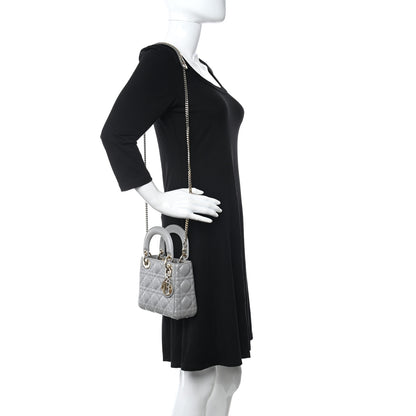 Christian Dior Lambskin Cannage Mini Lady Dior Grey 2 of 17