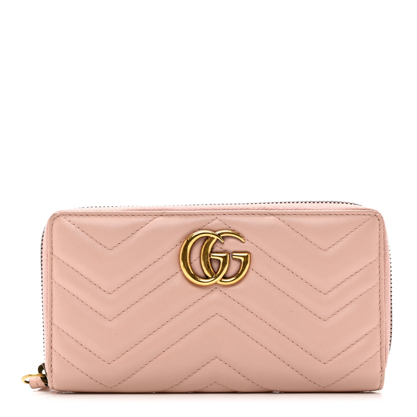 Calfskin Matelasse GG Marmont Zip Around Wallet Perfect Pink