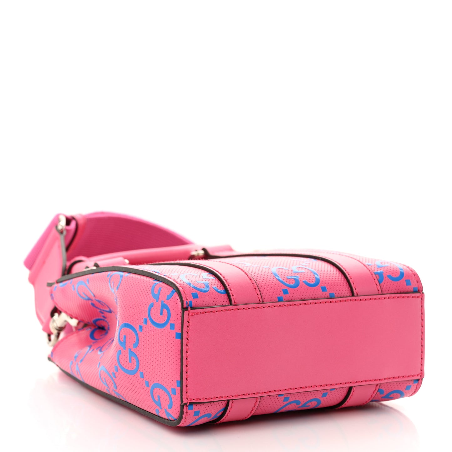 Calfskin GG Tennis Embossed Mini Tote Bag Modern Fuchsia Modern Blue