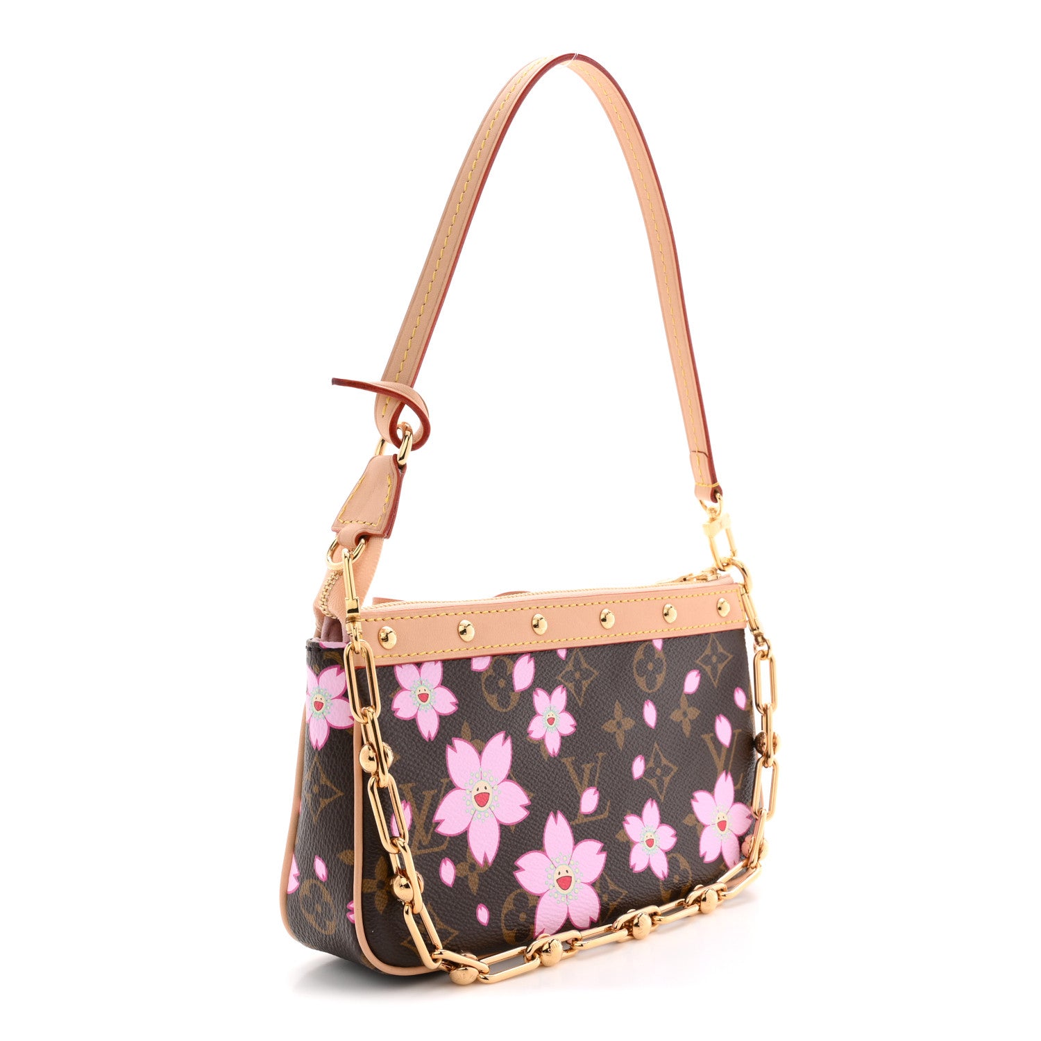 Louis Vuitton LV X TM Monogram Pochette Accessories Sakura Brown 3 of 10
