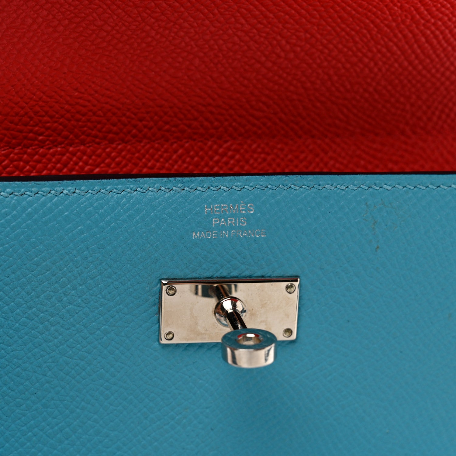 Hermes Epsom Verso Medium Kelly Wallet Bleu Du Nord Rouge De Coeur 7 of 8