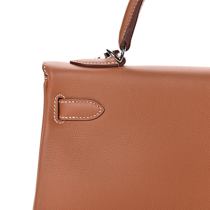 Hermes Evercolor Verso Kelly Retourne 32 Gold Rose Azalee 13 of 41
