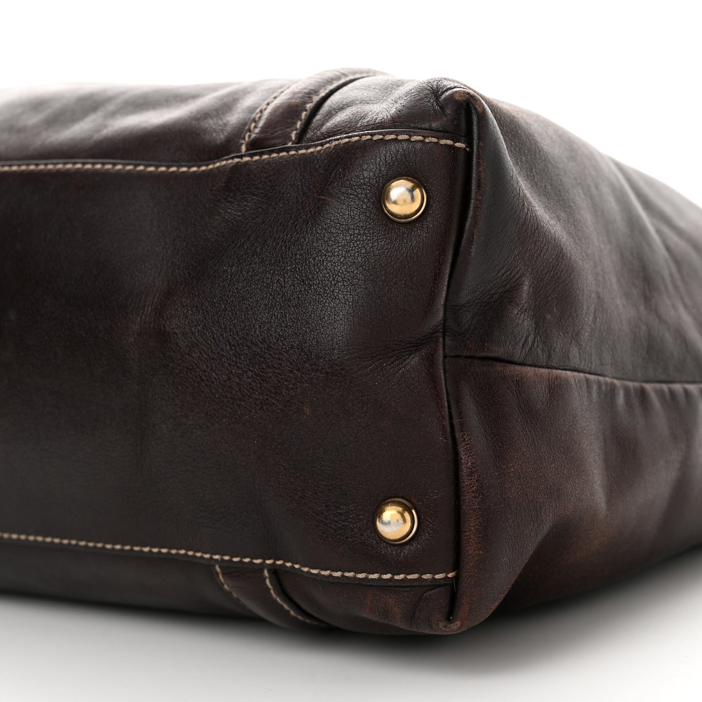 Calfskin Medium Britt Tote Dark Brown