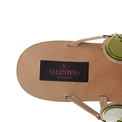 Valentino Garavani Patent Loveblade Caged Flat Sandals 36 Camel Rose 9 of 10
